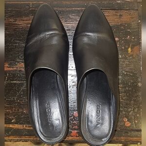 Vince Black Leather Mules